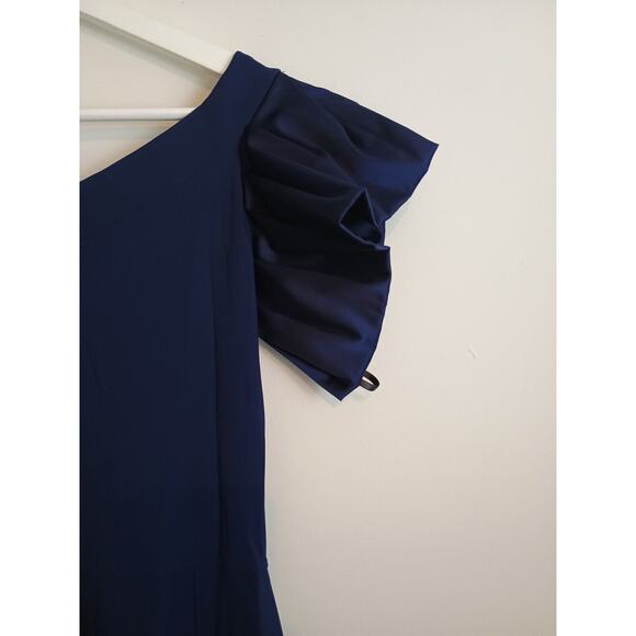 Chiara Boni La Petite Robe Womens 42 (US 6) Blue Off Shoulder Eunice Dress - Picture 5 of 8